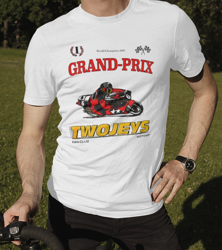 Grand Prix World Champions 2025 Twojeys Moto Racing Fan Club T-Shirt