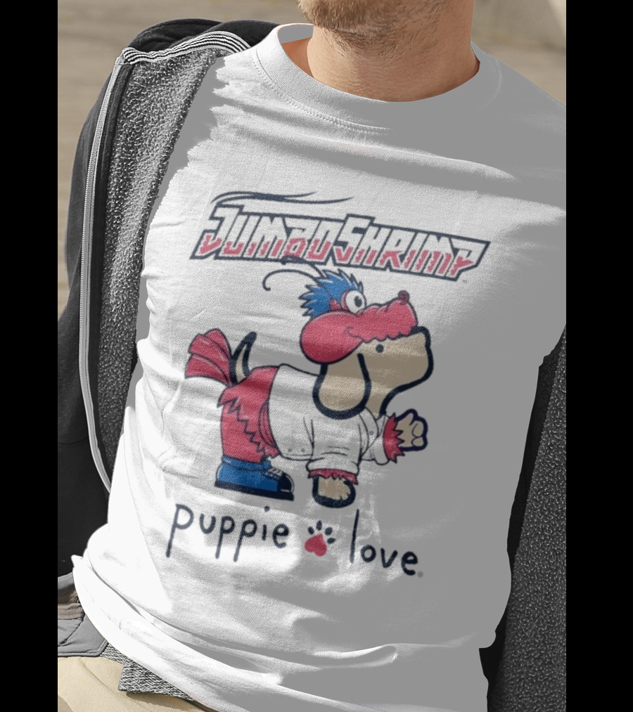 Jacksonville Jumbo Shrimp Puppie Love Baseball Mascot T-Shirt