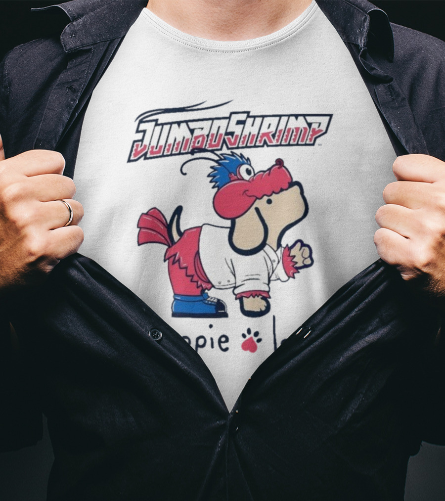 Jacksonville Jumbo Shrimp Puppie Love Baseball Mascot T-Shirt