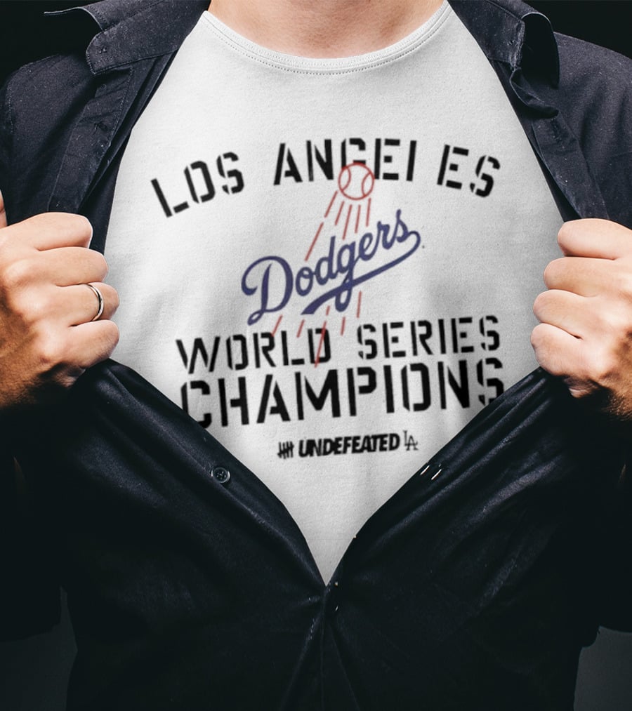 Los Angeles Dodgers New Era Undefeated World Series Champions T-Shirt