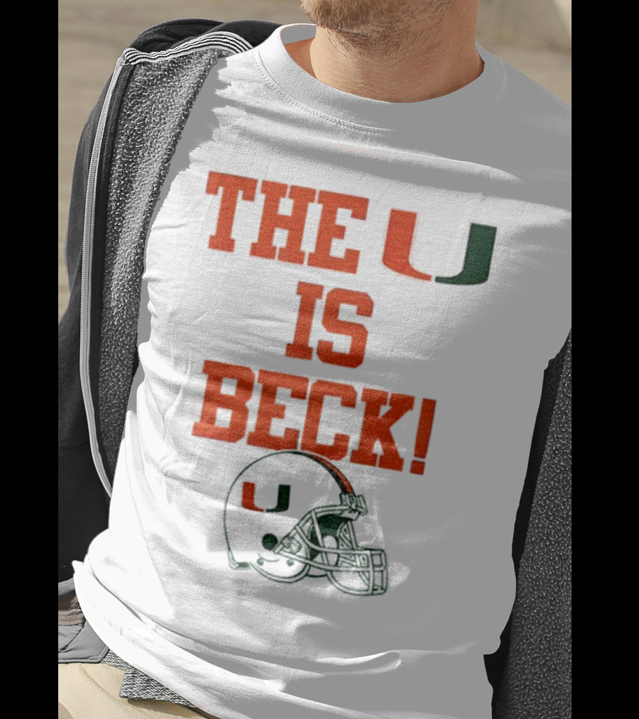 The U Is Beck Miami Hurricanes Helmet NFL Football Lover T-Shirt
