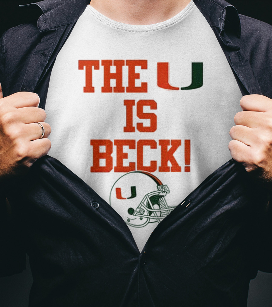 The U Is Beck Miami Hurricanes Helmet NFL Football Lover T-Shirt