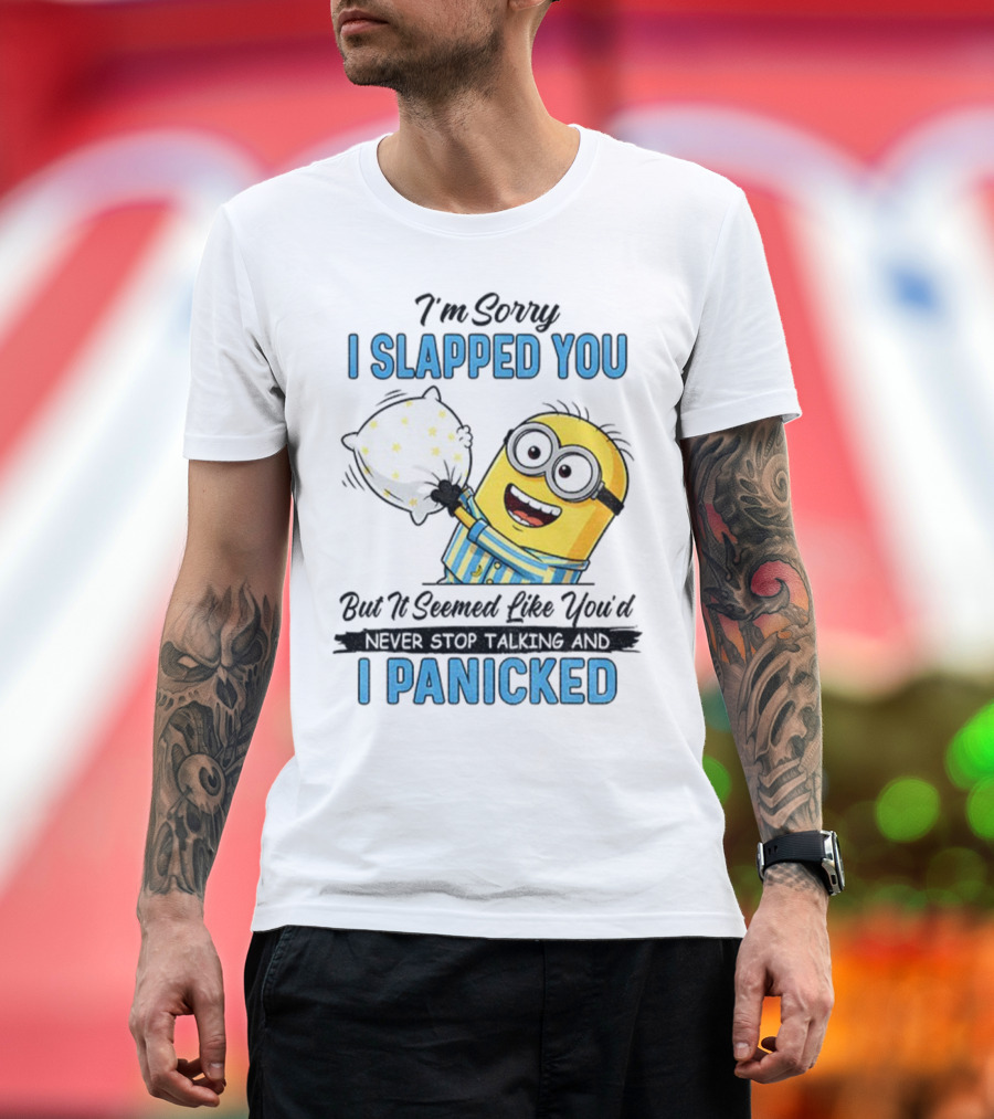 Minion I Slapped You I Panicked Pillow Fight Pajamas T-Shirt