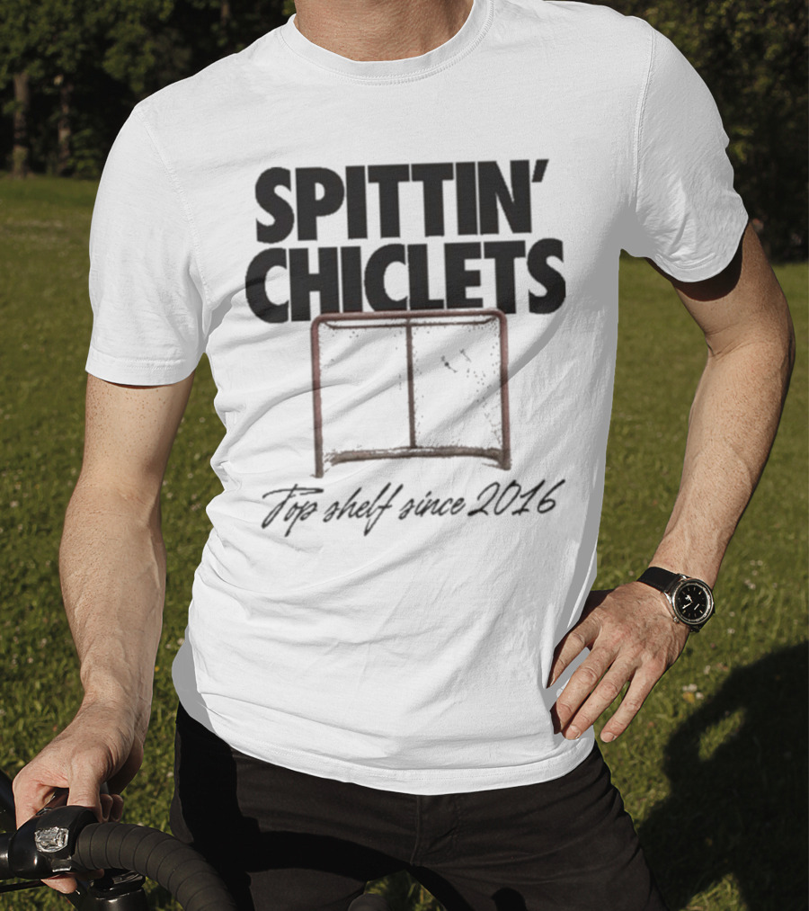 Spittin Chiclets Top Shelf Since 2016 Hockey Net T-Shirt
