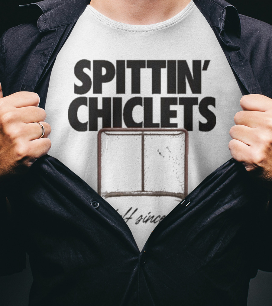 Spittin Chiclets Top Shelf Since 2016 Hockey Net T-Shirt