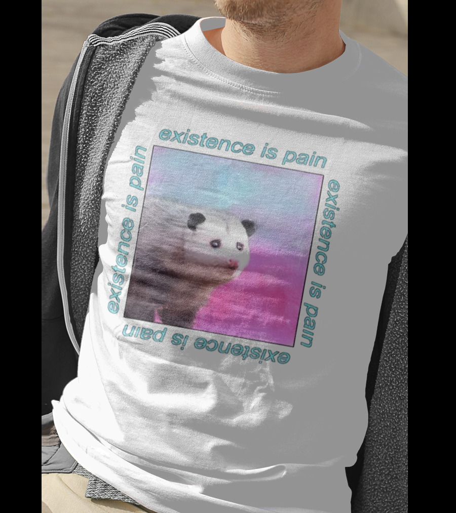 Existence Is Pain Possum Vintage Retro Theme T-Shirt
