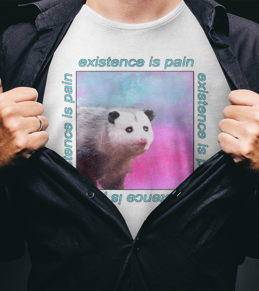 Existence Is Pain Possum Vintage Retro Theme T-Shirt