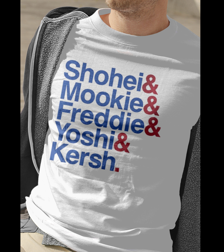 Shohei Mookie Freddie Yoshi Kersh Los Angeles Dodgers Baseball Ampersand Stars 2025 T-Shirt