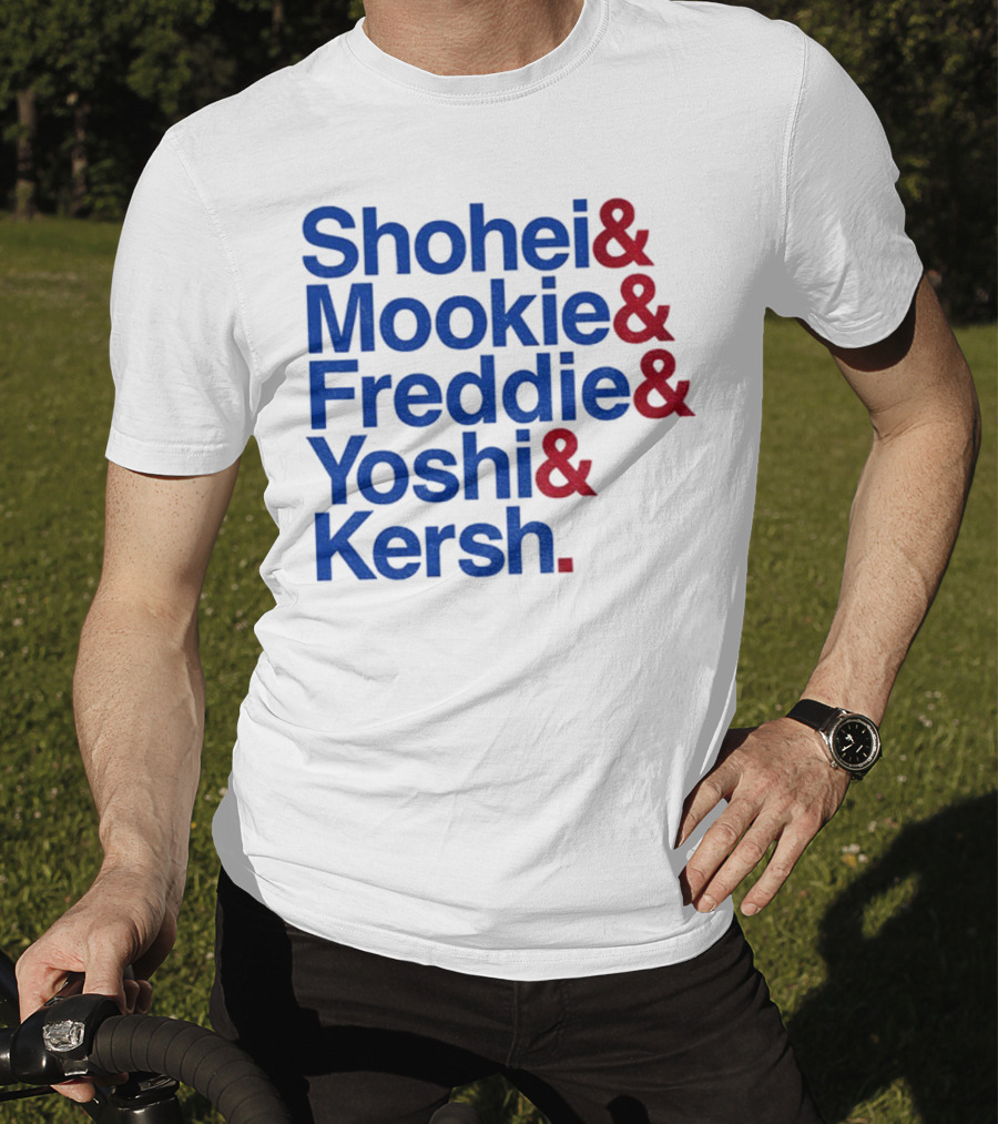 Shohei Mookie Freddie Yoshi Kersh Los Angeles Dodgers Baseball Ampersand Stars 2025 T-Shirt