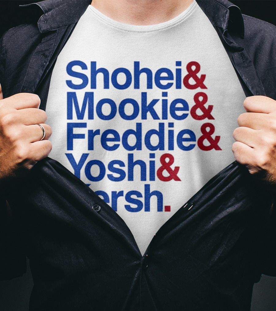 Shohei Mookie Freddie Yoshi Kersh Los Angeles Dodgers Baseball Ampersand Stars 2025 T-Shirt