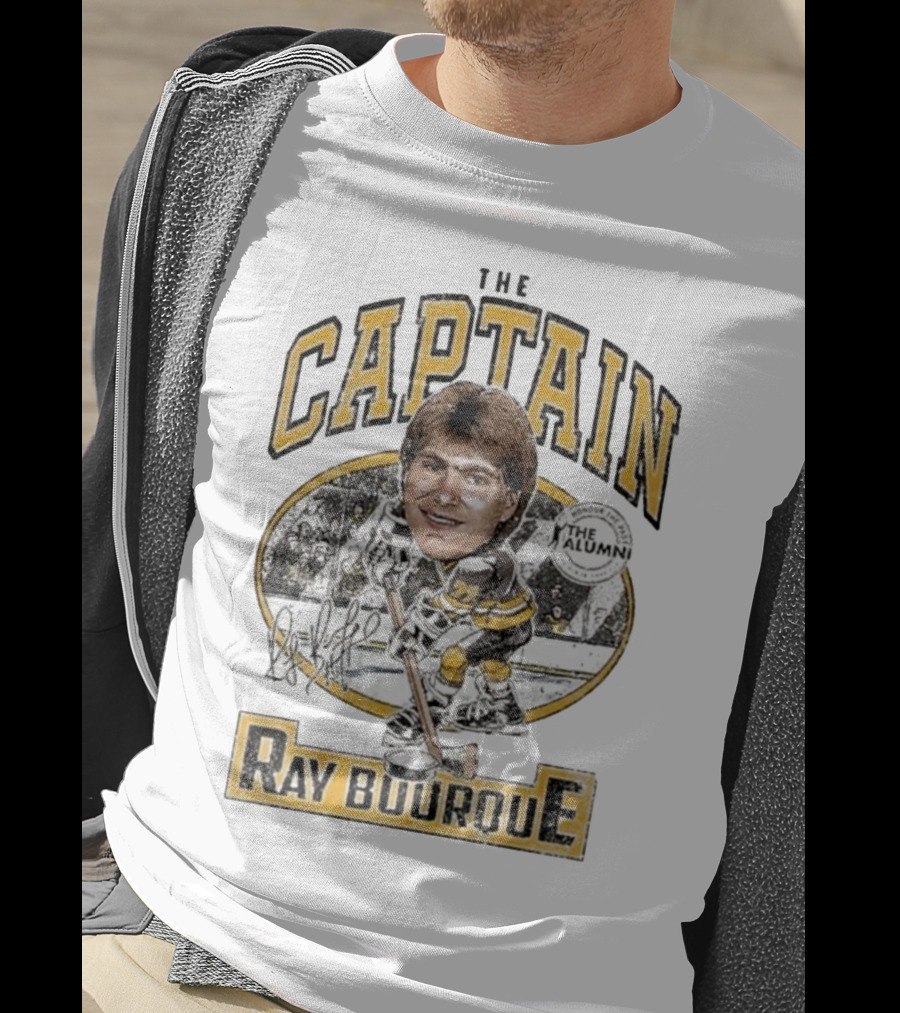 The Captain Ray Bourque NHL Alumni Association Spittin Chiclets Collaboration T-Shirt