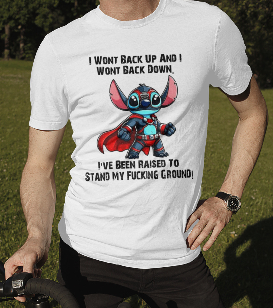 Stitch Superhero Stand My Ground Quote T-Shirt
