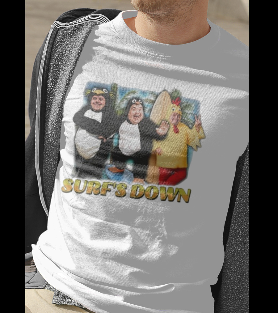 "Surf’s Down Penguin And Chicken Costume Fun" T-Shirt