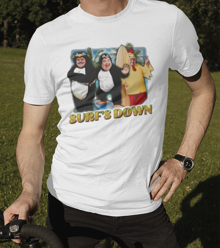 "Surf’s Down Penguin And Chicken Costume Fun" T-Shirt