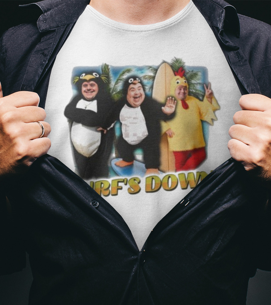 "Surf’s Down Penguin And Chicken Costume Fun" T-Shirt
