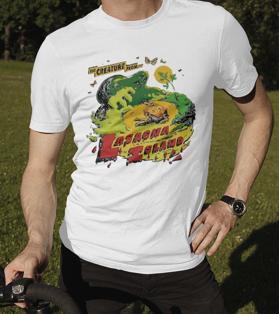 The Creature From Lasagna Island Vintage Horror Design October 2025 T-Shirt