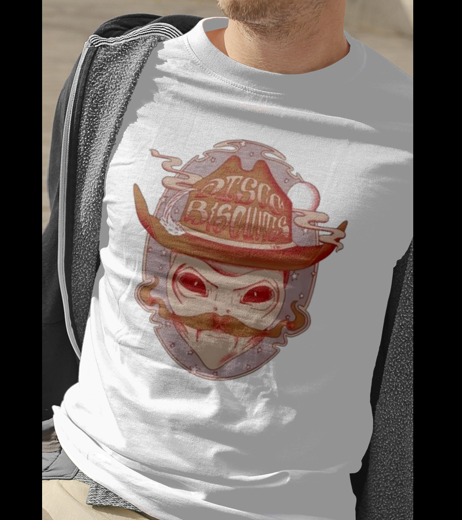 Disco Biscuits Alien Cowboy With Hat And Mustache T-Shirt