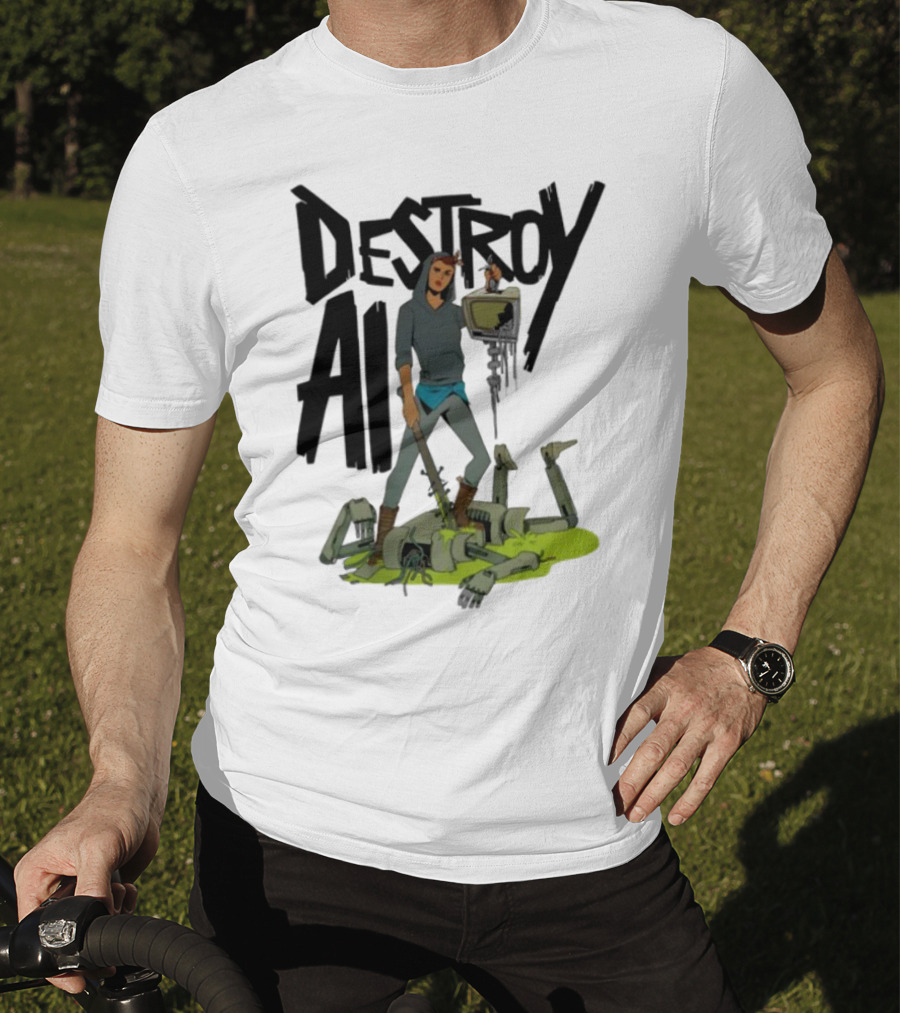"Aftermath Destroy AI Futuristic Battle Scene" T-Shirt