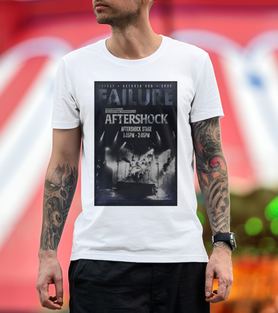 FAILURE Aftershock Discovery Park Sacramento October 3rd 2025 Tour T-Shirt
