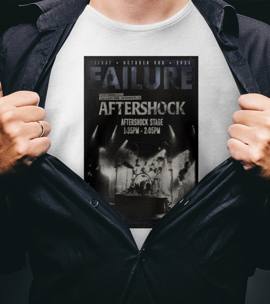 FAILURE Aftershock Discovery Park Sacramento October 3rd 2025 Tour T-Shirt