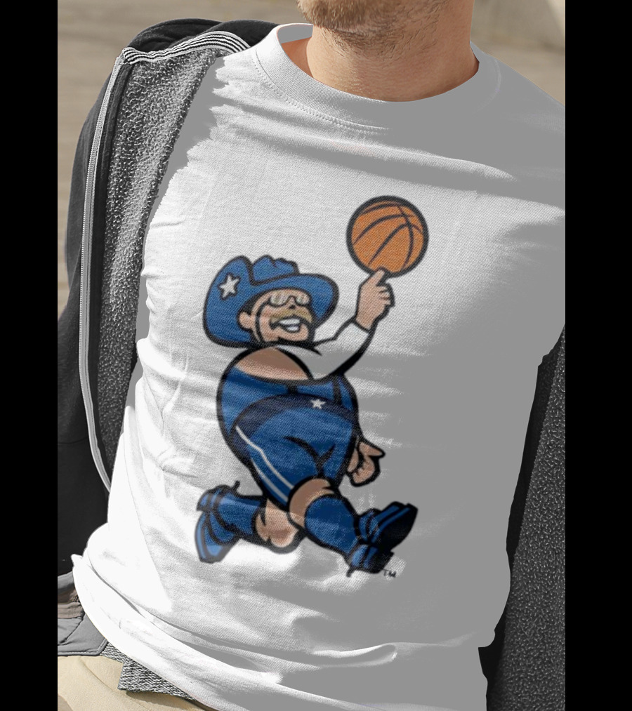 Frisco RoughRiders Dallas Mavericks Crossover Mascot Basketball Cowboy T-Shirt