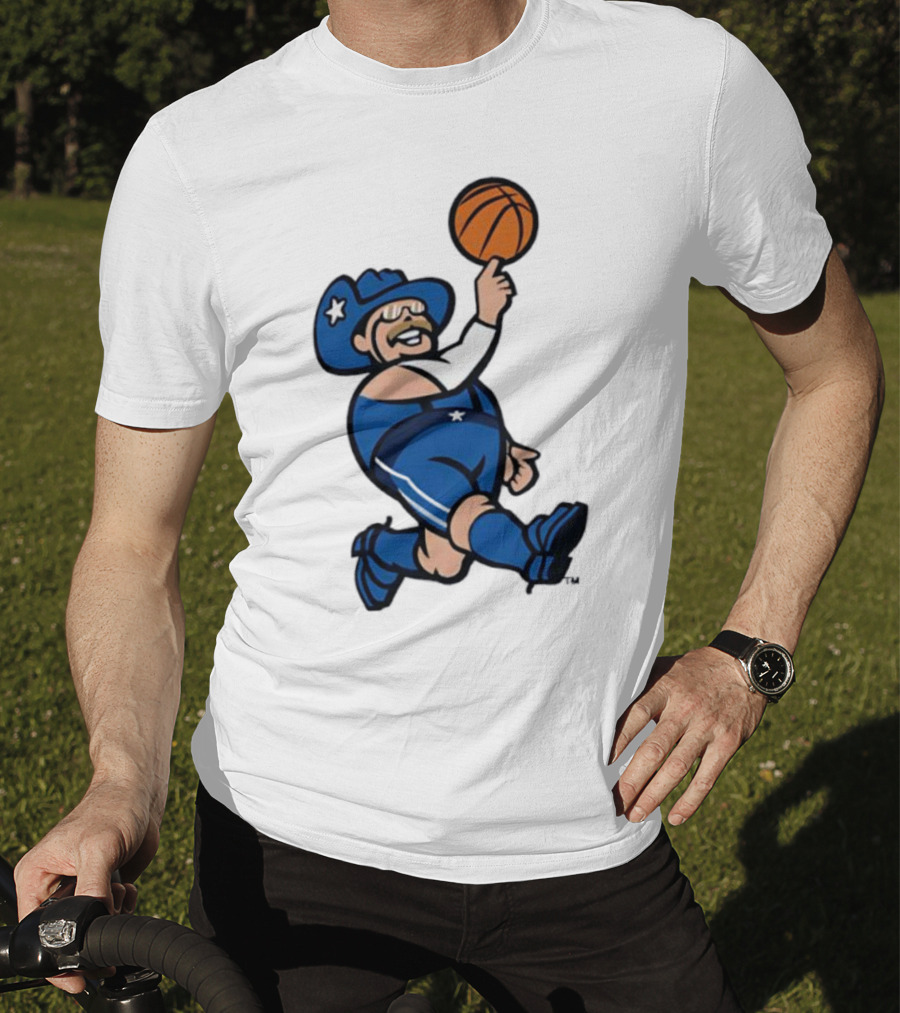 Frisco RoughRiders Dallas Mavericks Crossover Mascot Basketball Cowboy T-Shirt