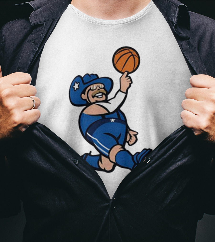Frisco RoughRiders Dallas Mavericks Crossover Mascot Basketball Cowboy T-Shirt