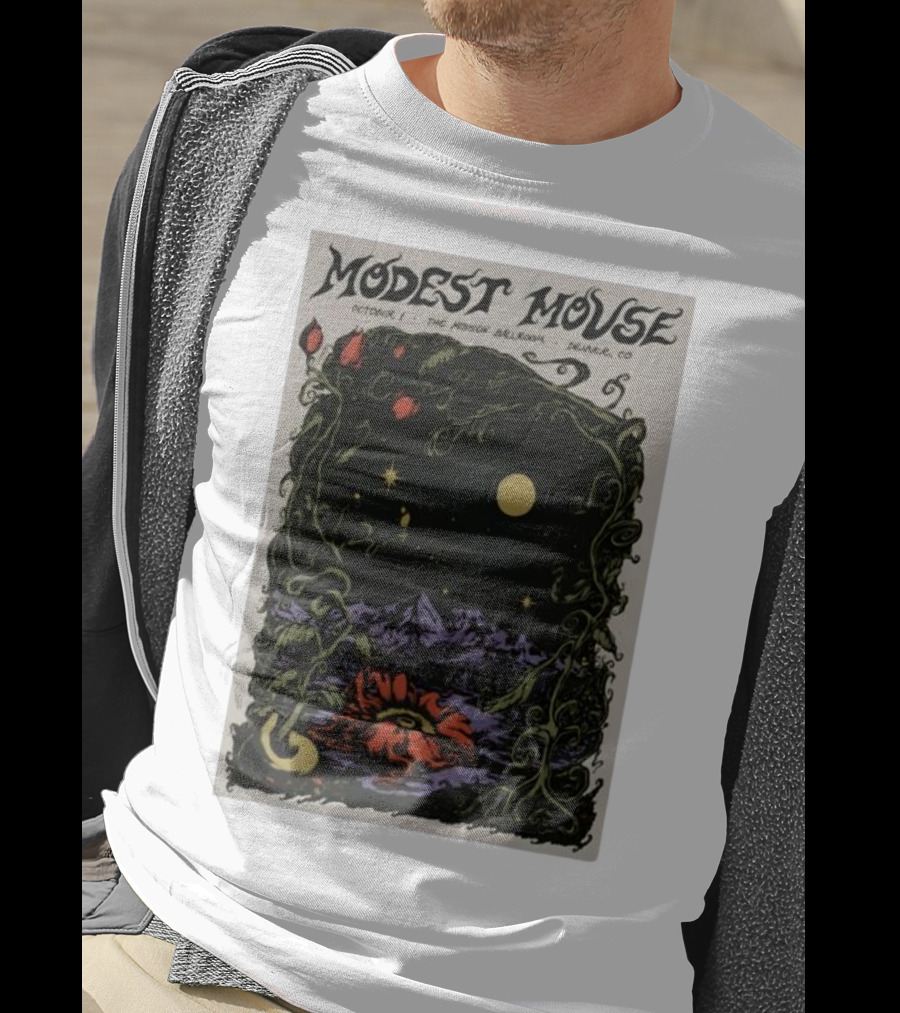 Modest Mouse October 1 The Mission Ballroom Denver CO Moonlit Floral Mountain T-Shirt