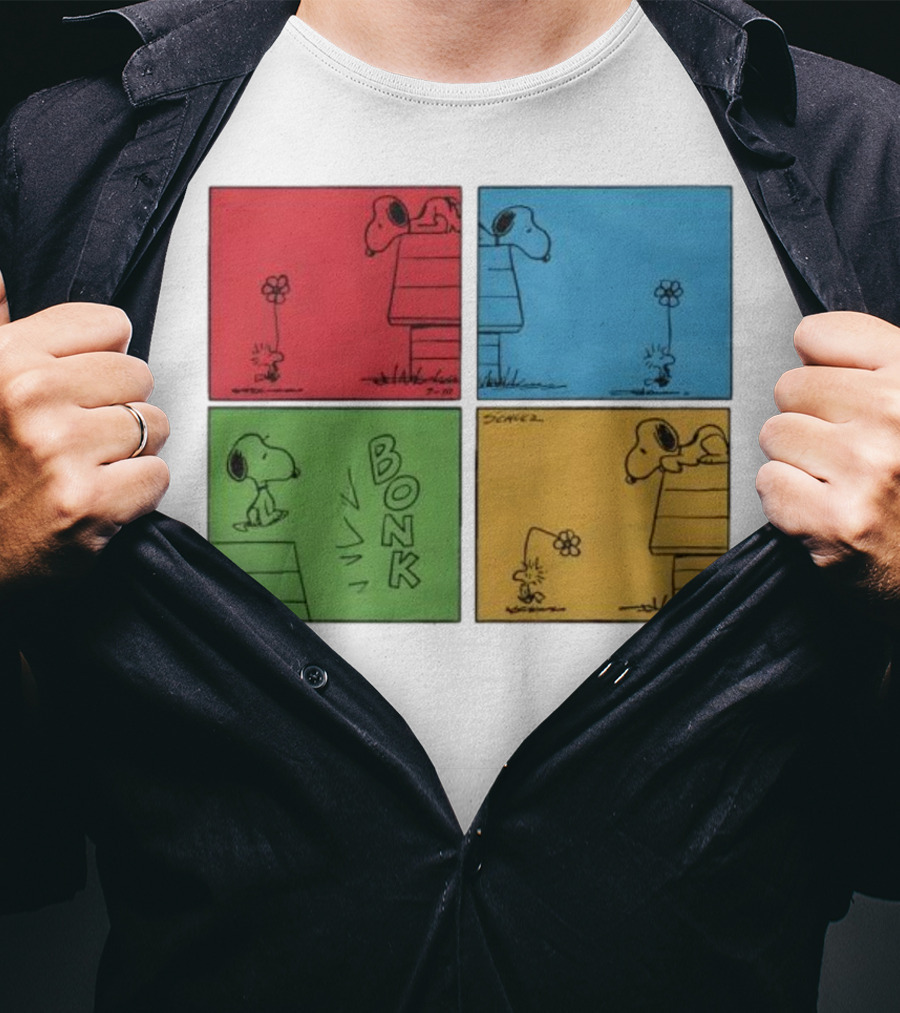 Snoopy And Woodstock Comic Panels Bonk Series By Schulz T-Shirt