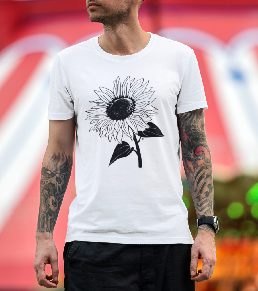 Sunflower Beautiful Botanical Art T-Shirt