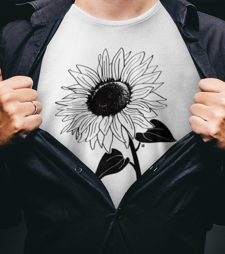 Sunflower Beautiful Botanical Art T-Shirt