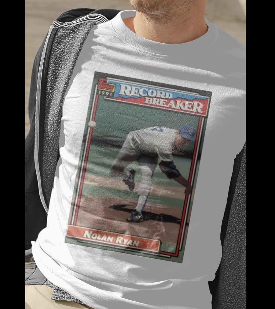 Topps 1991 Nolan Ryan Texas Rangers Record Breaker MLB T-Shirt