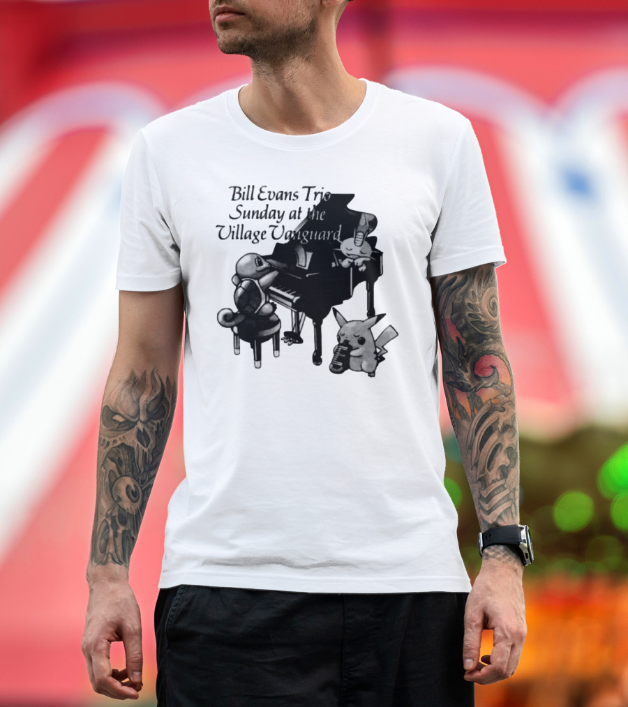 Bill Evans Trio Sunday At The Village Vanguard Pikachu Squirtle Playing Piano T-Shirt