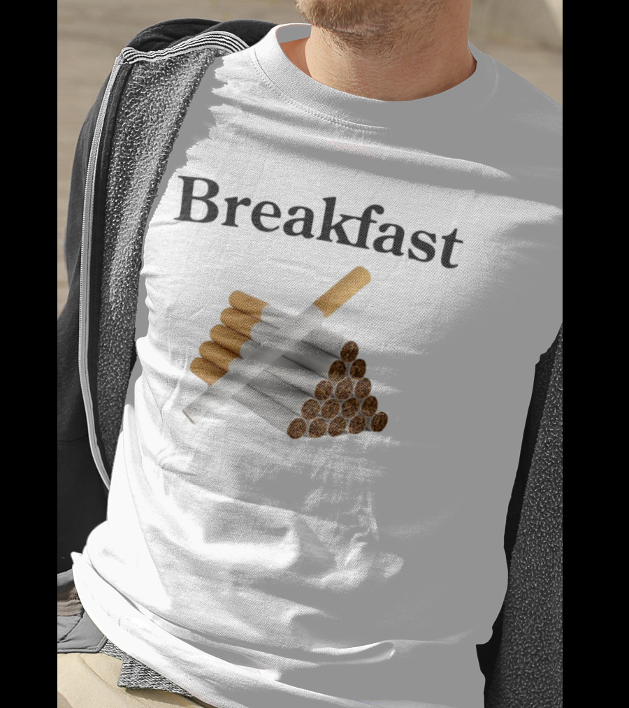 Breakfast Cigarette Stacked Cigarettes Pyramid T-Shirt