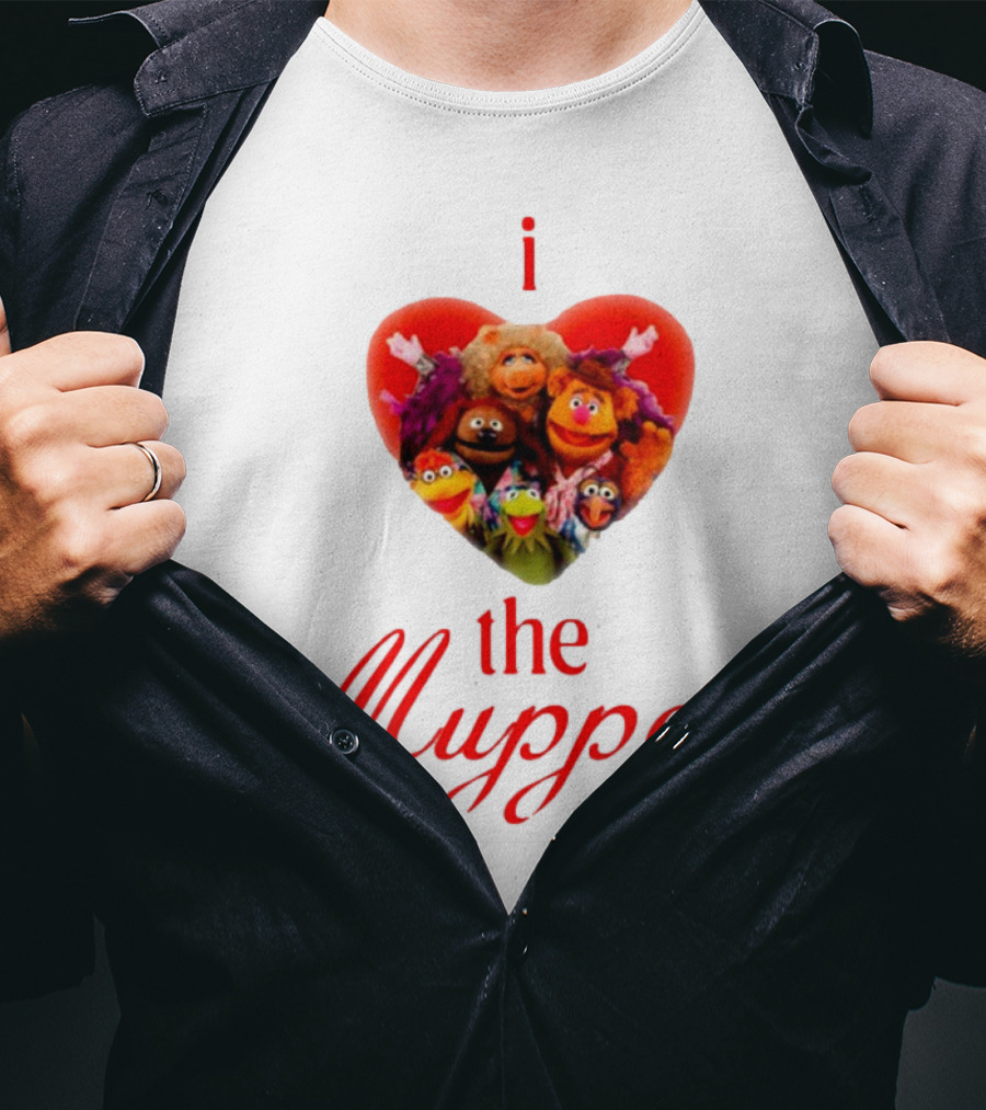 I Love The Muppets Characters Heart Group Image T-Shirt