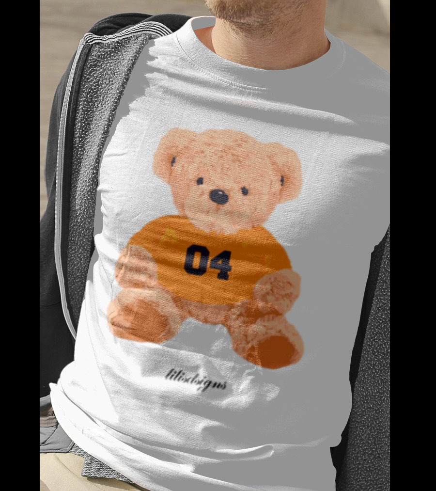 Lilisdsigns 04 Teddy Bear Plush Toy In Orange T-Shirt