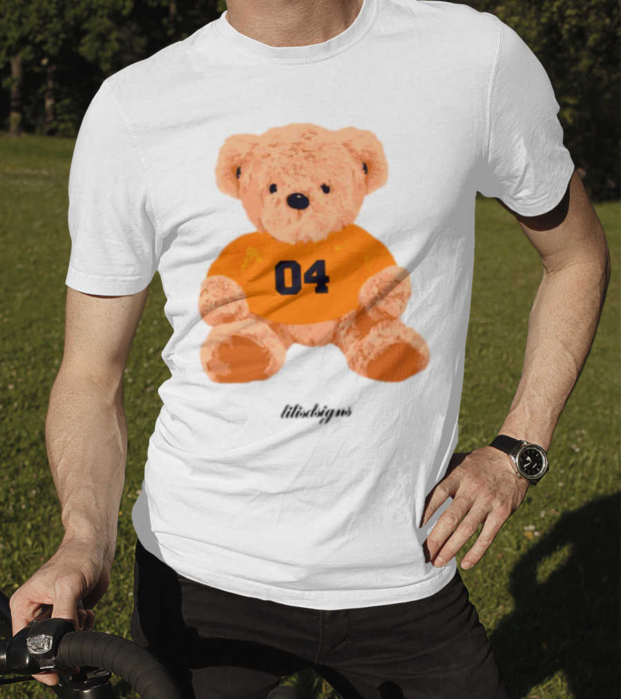 Lilisdsigns 04 Teddy Bear Plush Toy In Orange T-Shirt