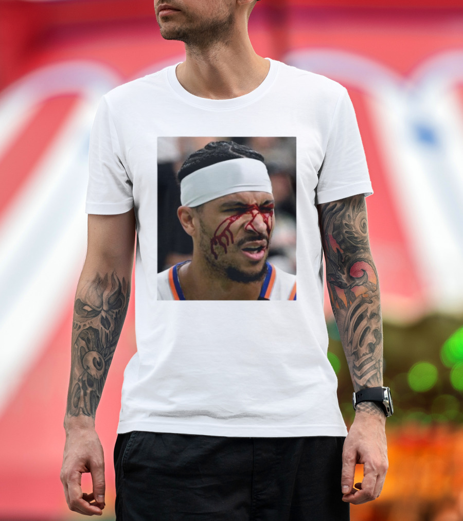 Limited Edition Josh Hart New York Knicks Elbowed Face Moment T-Shirt