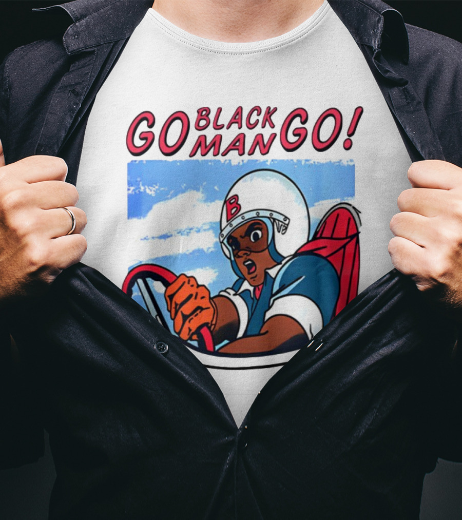 Metro Boomin Go Black Man Go Racer B Helmet Black Angels In Flight Text T-Shirt