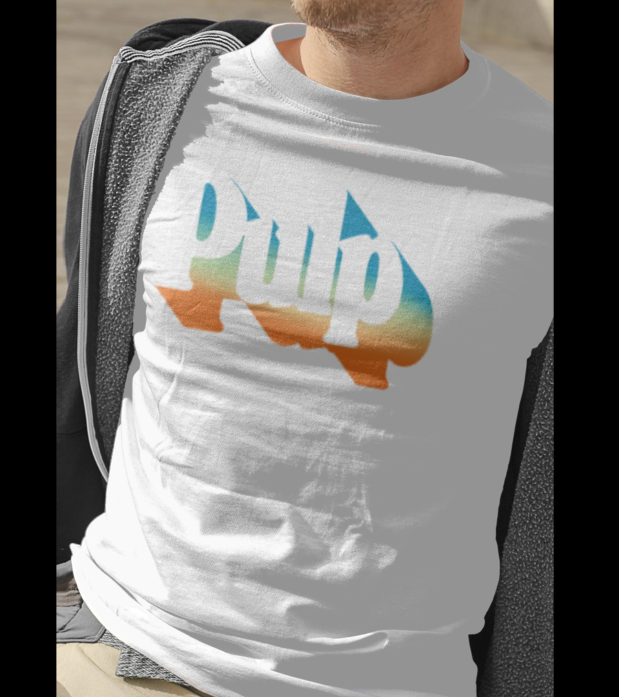 Pulp Sunset Ombre Text Style T-Shirt