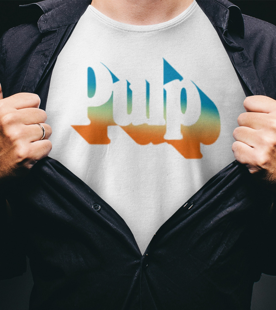 Pulp Sunset Ombre Text Style T-Shirt