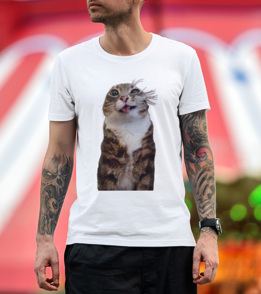 Rigby Cat Funny Feline Expression With Tongue Out T-Shirt