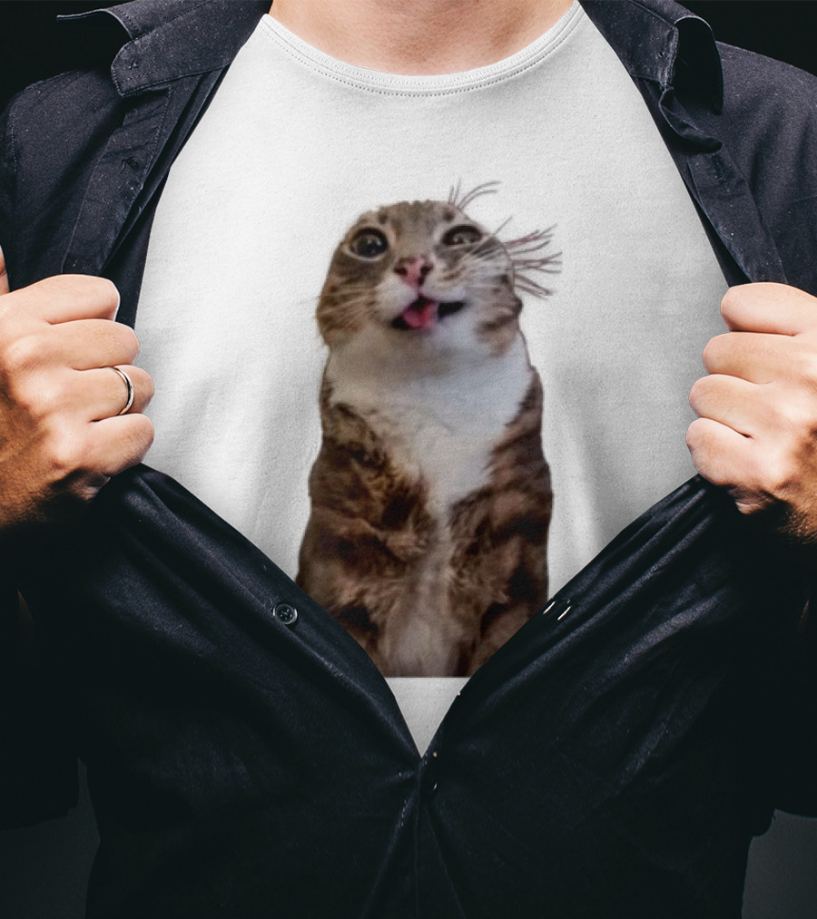 Rigby Cat Funny Feline Expression With Tongue Out T-Shirt