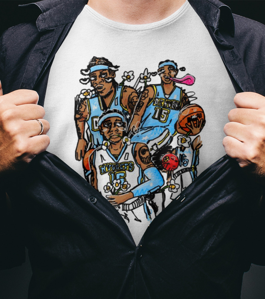 Vxmeee Doodle Melo Nuggets 15 Denver Basketball T-Shirt