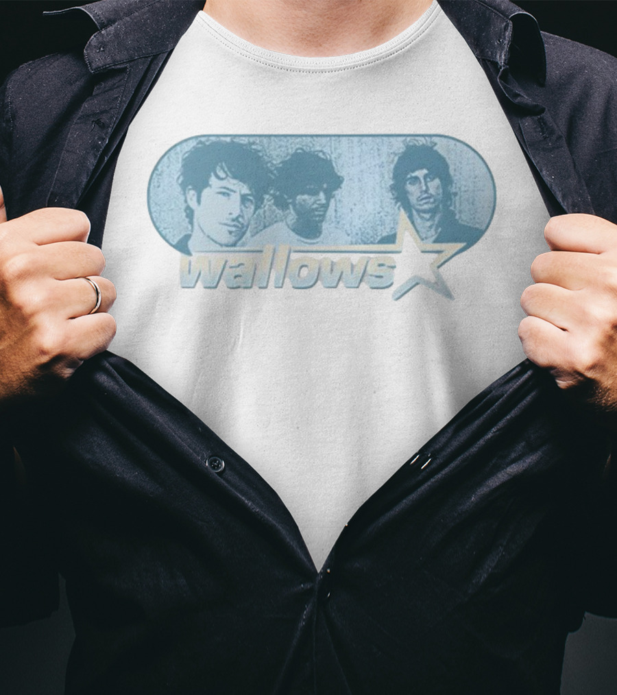 Wallows Band Star Photo Blue Oval Design T-Shirt