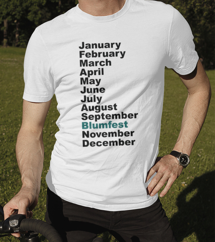 Blumhouse Blumfest Annual Celebrations Calendar Months Listed Design T-Shirt