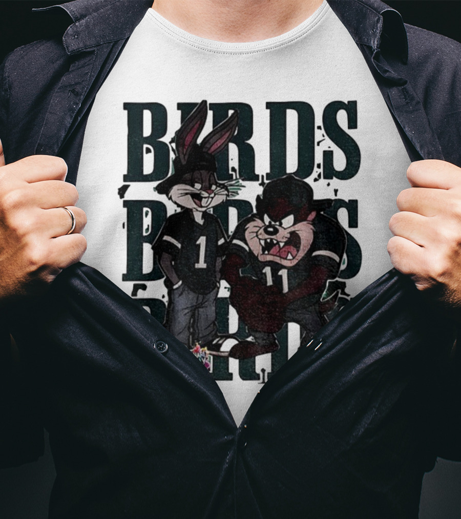 Bugs Taz Birds Dye Hard Philly Jalen Hurts A.J. Brown Philadelphia Eagles NFL T-Shirt