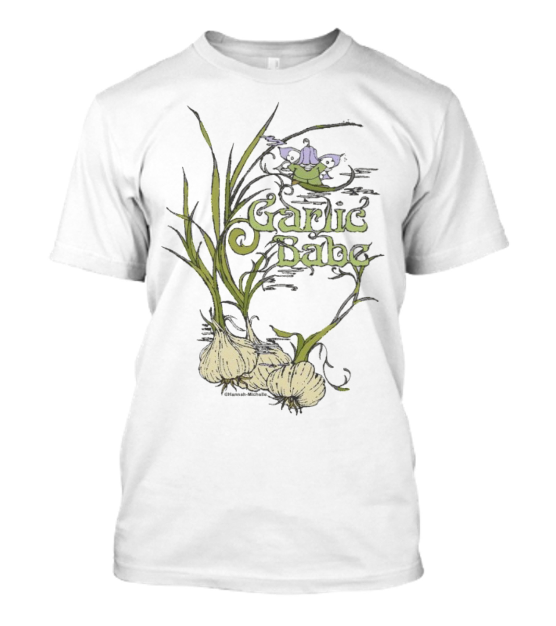 Hannah Michelle Garlic Babe Fairy Illustration T-Shirt