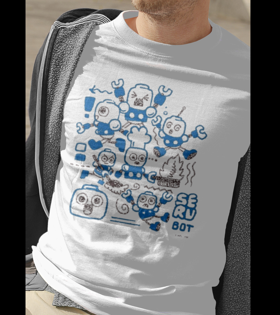 Mega Man Messy SERU Bots Blue And Brown Compilation T-Shirt