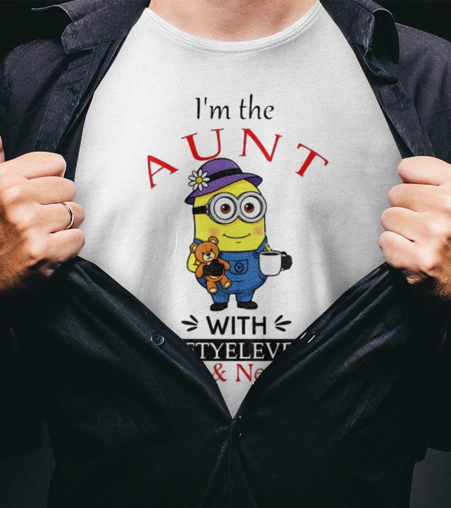 I'm The Aunt With Fifty Eleven Nieces And Nephews Minion Teddy Bear Coffee T-Shirt